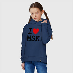 Толстовка оверсайз детская I love MSK, цвет: тёмно-синий — фото 2