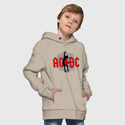 Толстовка оверсайз детская AC/DC: Angus Young, цвет: миндальный — фото 2