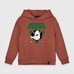 Толстовка оверсайз детская Anaheim Mighty Ducks, цвет: кирпичный