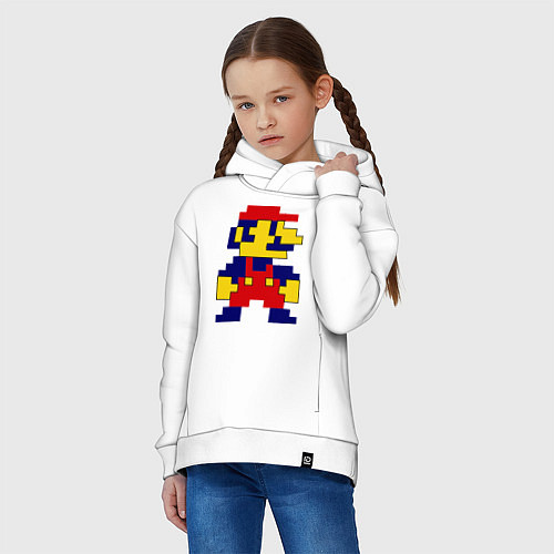 Детское худи оверсайз Pixel Mario / Белый – фото 3