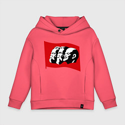 Толстовка оверсайз детская Маркс, Энгельс, Ленин, цвет: коралловый