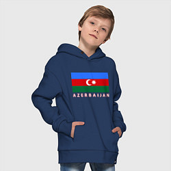 Толстовка оверсайз детская Азербайджан, цвет: тёмно-синий — фото 2