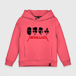 Толстовка оверсайз детская Metallica (Лица), цвет: коралловый