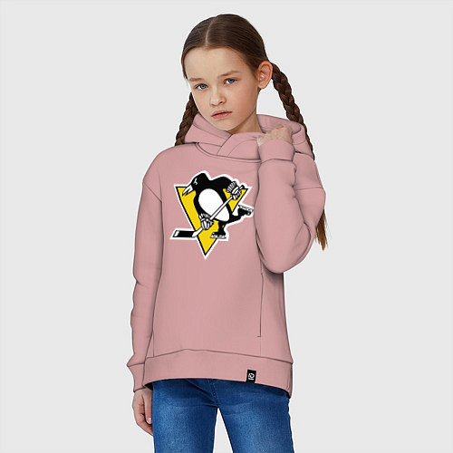 Детское худи оверсайз Pittsburgh Penguins / Пыльно-розовый – фото 3