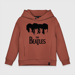 Толстовка оверсайз детская The Beatles: Faces, цвет: кирпичный