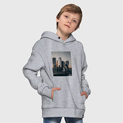 Толстовка оверсайз детская Moscow City, цвет: меланж — фото 2