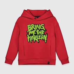 Толстовка оверсайз детская Bring me the horizon, цвет: красный