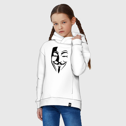 Детское худи оверсайз Vendetta Mask / Белый – фото 3
