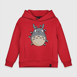 Толстовка оверсайз детская Тоторо, цвет: красный