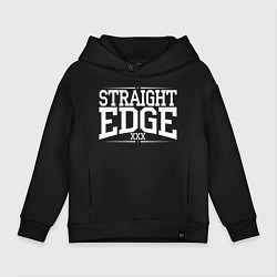 Толстовка оверсайз детская Straight edge xxx, цвет: черный