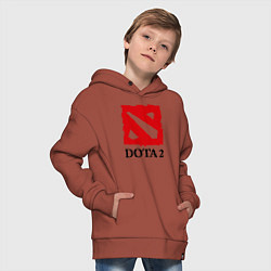 Толстовка оверсайз детская Dota 2: Logo, цвет: кирпичный — фото 2