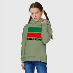Толстовка оверсайз детская Флаг Татарстана, цвет: авокадо — фото 2