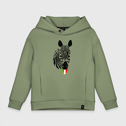 Толстовка оверсайз детская Juventus Zebra, цвет: авокадо