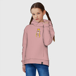 Толстовка оверсайз детская Little Pocket Moon, цвет: пыльно-розовый — фото 2