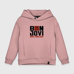 Толстовка оверсайз детская Bon Jovi: Nice day, цвет: пыльно-розовый