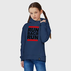 Толстовка оверсайз детская Run Вася Run, цвет: тёмно-синий — фото 2