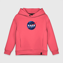 Толстовка оверсайз детская NASA: Cosmic Logo, цвет: коралловый