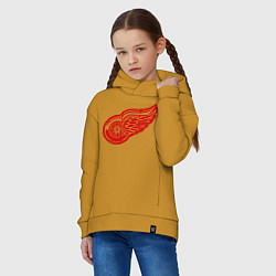 Толстовка оверсайз детская Detroit Red Wings: Pavel Datsyuk, цвет: горчичный — фото 2