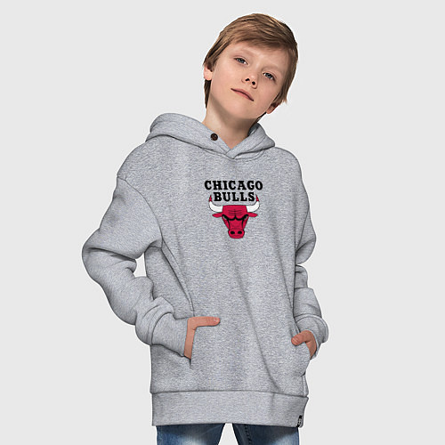 Детское худи оверсайз Chicago Bulls / Меланж – фото 4