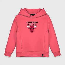 Толстовка оверсайз детская Chicago Bulls, цвет: коралловый