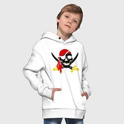 Толстовка оверсайз детская Пиратская футболка, цвет: белый — фото 2