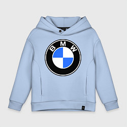 Толстовка оверсайз детская Logo BMW, цвет: мягкое небо