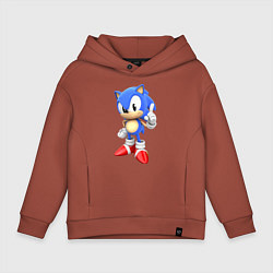 Толстовка оверсайз детская Classic Sonic, цвет: кирпичный