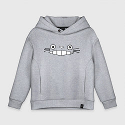 Толстовка оверсайз детская Totoro face, цвет: меланж