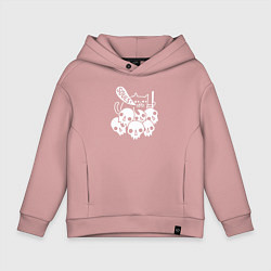 Толстовка оверсайз детская Cat Got Your Soul, цвет: пыльно-розовый