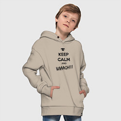 Толстовка оверсайз детская Keep Calm & WAAAGH, цвет: миндальный — фото 2