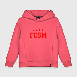 Толстовка оверсайз детская FCSM Club, цвет: коралловый