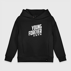 Толстовка оверсайз детская Young Forever, цвет: черный