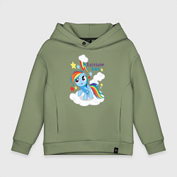 Толстовка оверсайз детская Rainbow Dash, цвет: авокадо
