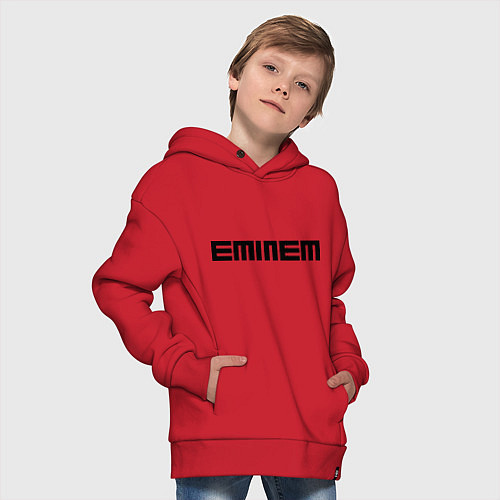 Детское худи оверсайз Eminem: minimalism / Красный – фото 4