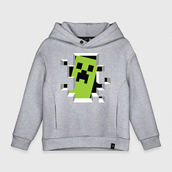 Толстовка оверсайз детская Crash Minecraft, цвет: меланж