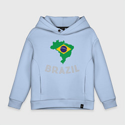 Толстовка оверсайз детская Brazil Country, цвет: мягкое небо