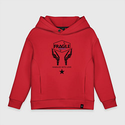 Толстовка оверсайз детская Fragile Express, цвет: красный