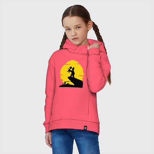 Детское худи оверсайз Homer & Bart / Коралловый – фото 3