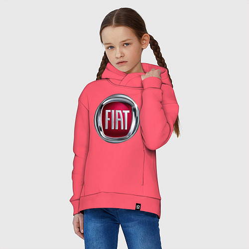 Детское худи оверсайз FIAT logo / Коралловый – фото 3
