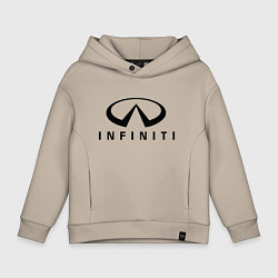 Толстовка оверсайз детская Infiniti logo, цвет: миндальный