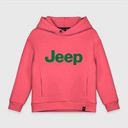 Толстовка оверсайз детская Logo Jeep, цвет: коралловый