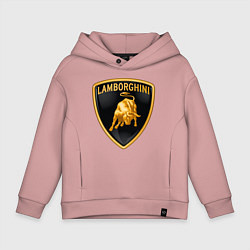 Толстовка оверсайз детская Lamborghini logo, цвет: пыльно-розовый