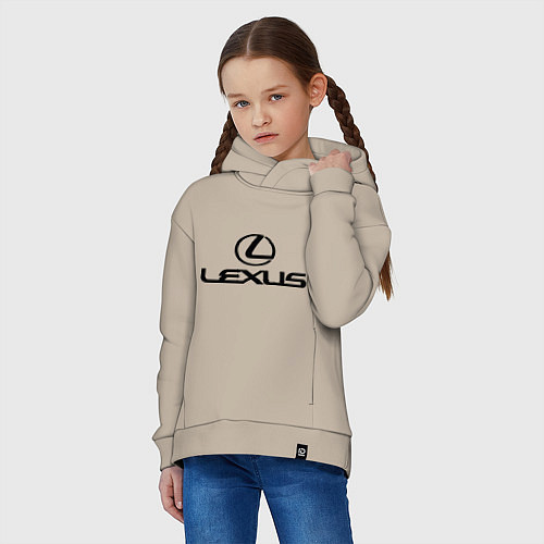 Детское худи оверсайз Lexus logo / Миндальный – фото 3