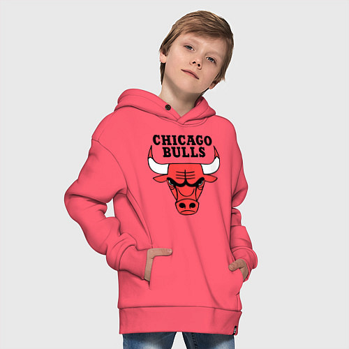 Детское худи оверсайз Chicago Bulls / Коралловый – фото 4