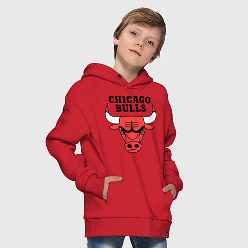 Детское худи оверсайз Chicago Bulls / Красный – фото 4