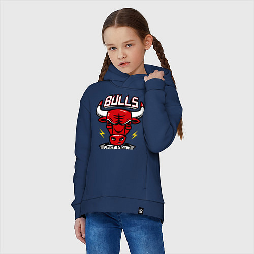 Детское худи оверсайз Chicago Bulls est. 1966 / Тёмно-синий – фото 3