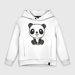 Толстовка оверсайз детская Малыш панда, цвет: белый