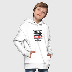 Толстовка оверсайз детская Born to be an ARMY BTS, цвет: белый — фото 2