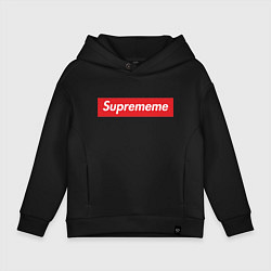 Толстовка оверсайз детская Suprememe, цвет: черный