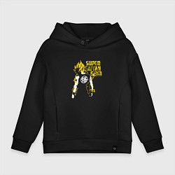 Толстовка оверсайз детская Super Saiyan God: Yellow, цвет: черный